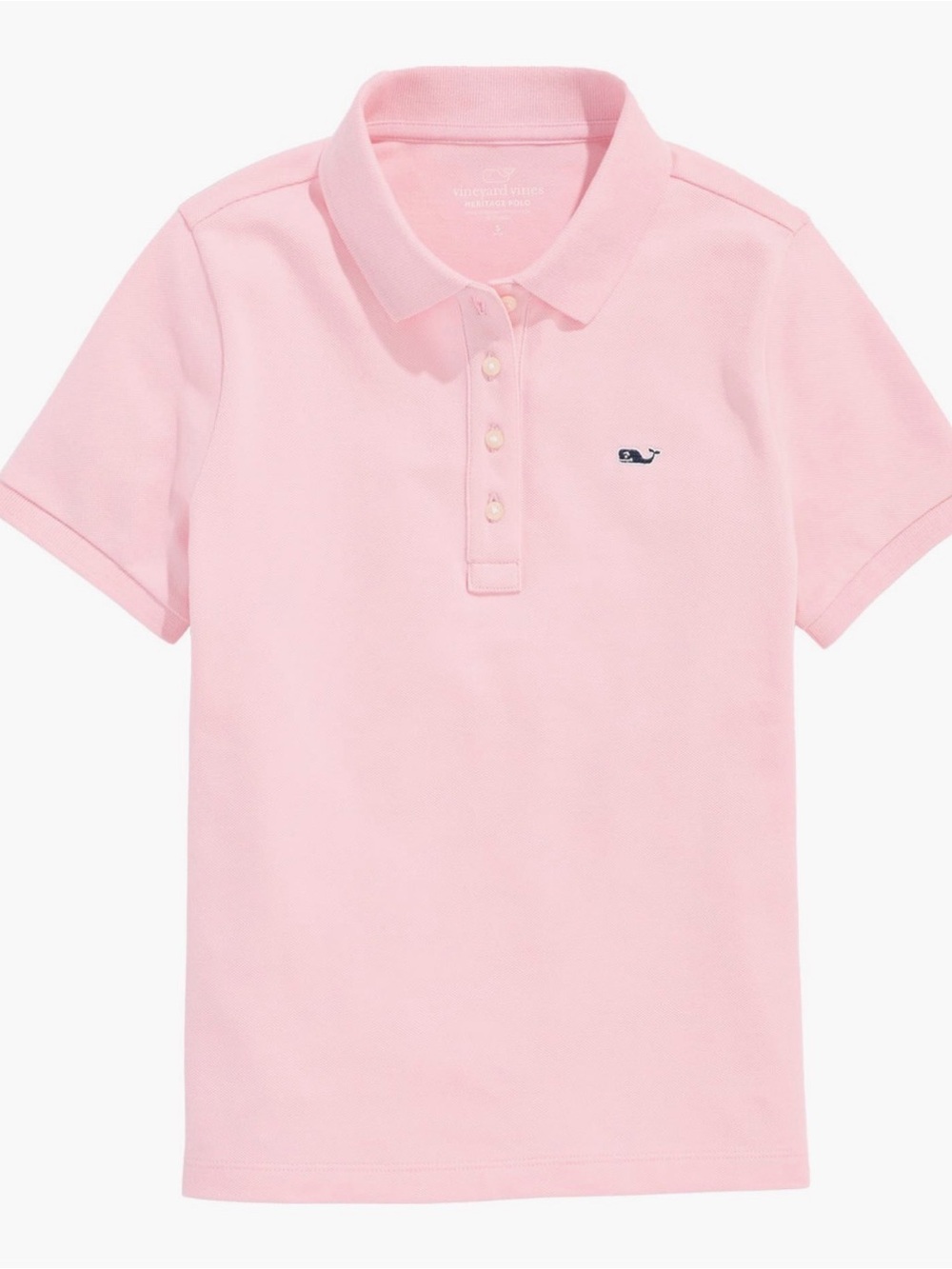 Vineyard Vines Pink Kids Polo with Whale Logo